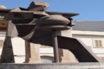 the iron potter statue in the Square in Portol Marratxi Mallorca