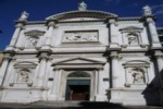 Facade of the church in Venice housing the relics of the saint